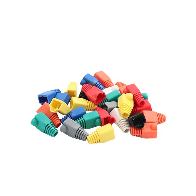 พลาสติกอ่อนพลาสติกสีสันสดใส RJ45 Modular Plug Boot สำหรับ Cat5e Cat6