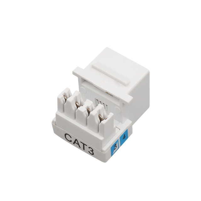 CAT3 RJ11 6P4C 90 องศา UTP Punch Down Keystone Jack