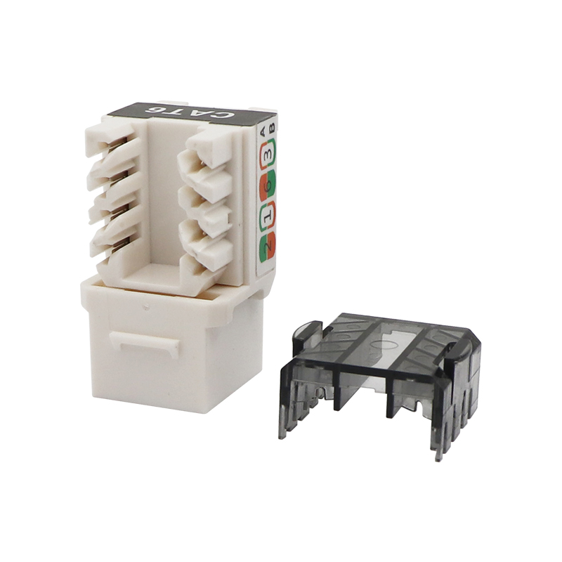 cat6a utp slim ประเภท 90 องศาหมัดลง keystone jack