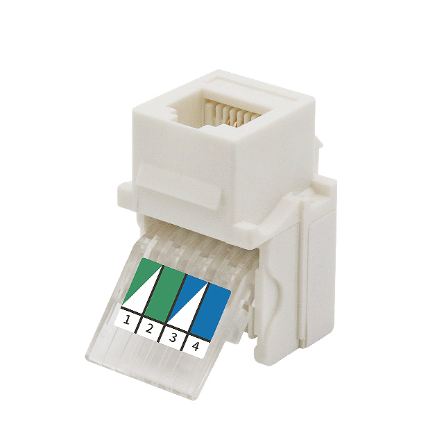 CAT3 RJ11 6P4C 90 องศา UTP TOOLLESS Keystone Jack